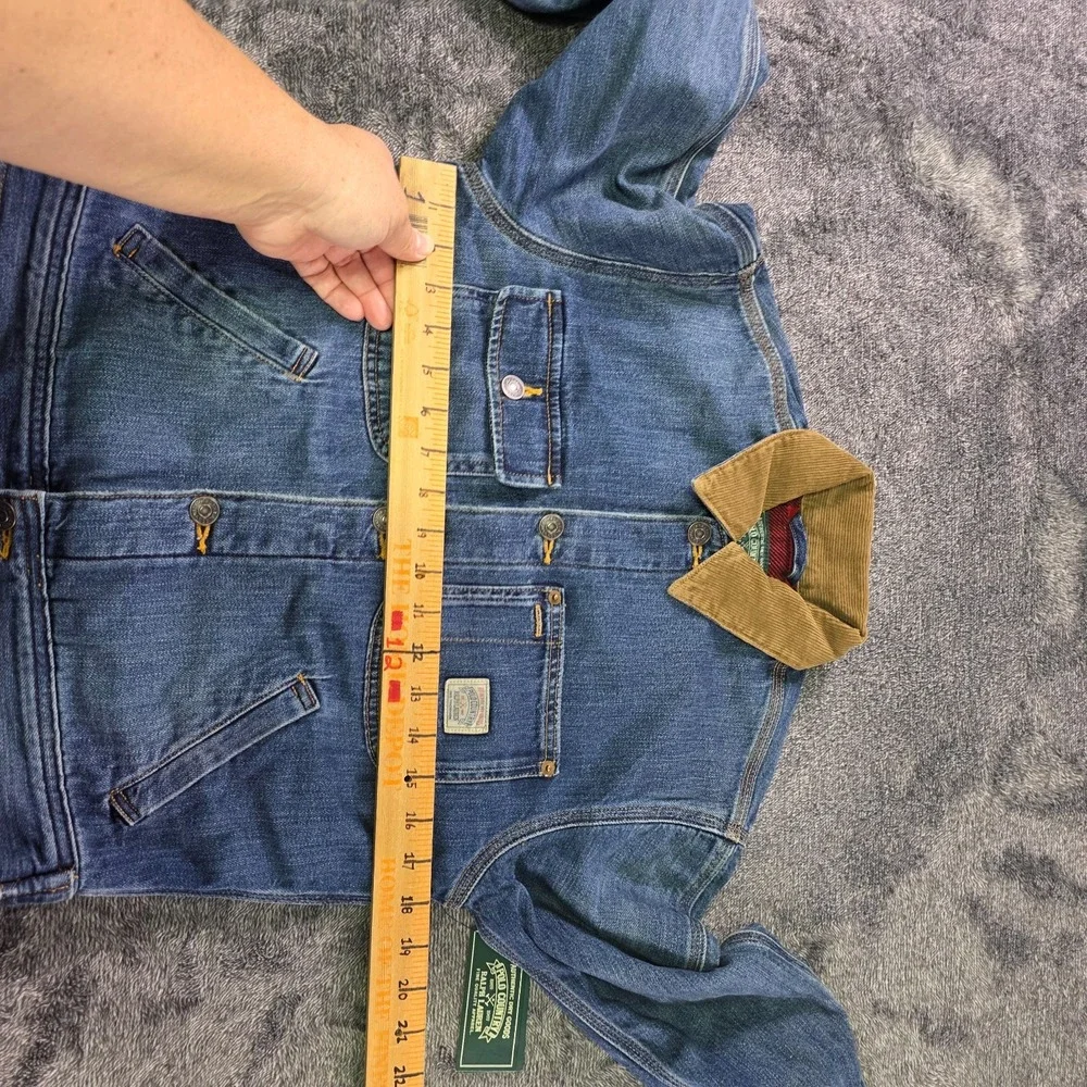 Ralph Lauren Polo Country Corduroy Collar Denim Jacket Kids Size M 10-12 Unisex